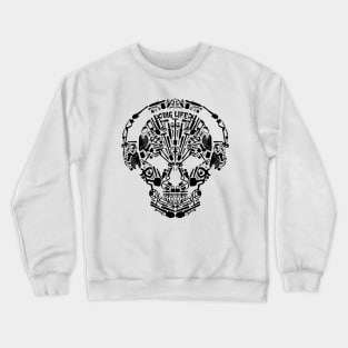 Metal Detecting Dig Life Skull with Headphones Crewneck Sweatshirt